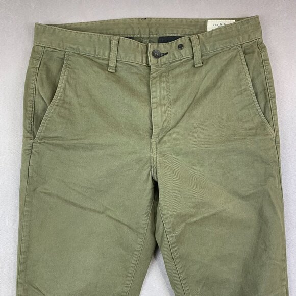 Rag & Bone Mens Pants 32 Army Green Fit 1 Chino Cotton Twill Made In USA 32x28 - Picture 2 of 14